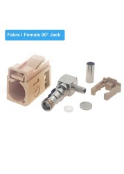 2pcs/lot Beige Fakra I Female Jack RAL 1001 RF Coaxial Connector Soldering Wire Connectors for RG316/RG174 Pigtail Cable