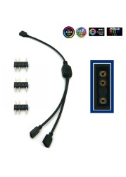 5-24V 3 Pin RGB Connector 1 to 1 2 3 4 5 3pin Wire Splitter Extension Cable for Computer Fan Motherboard Aura RGB LED Sticker Light