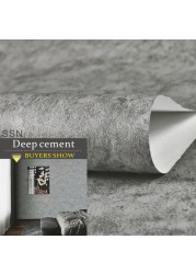 Cement self-adhesive wallpaper bedroom decoration clothing store gray Nordic industrial wind for modern wall decoration