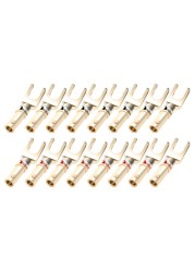 20pcs/10pairs Nakamichi Banana Plug 24K Gold Plated 4mm Banana Connector With Screw Lock For Audio Jack Speaker Plugs Black And Red