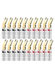 20pcs/10pairs Nakamichi Banana Plug 24K Gold Plated 4mm Banana Connector With Screw Lock For Audio Jack Speaker Plugs Black And Red