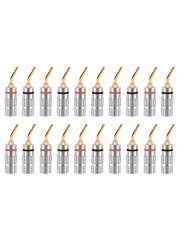 20pcs/10pairs Nakamichi Banana Plug 24K Gold Plated 4mm Banana Connector With Screw Lock For Audio Jack Speaker Plugs Black And Red