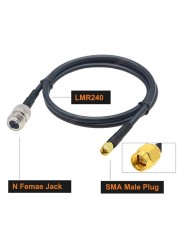 LMR240 Pigtail N Female to SMA Male Plug RF Adapter 50ohm 50-4 RF Coaxial Cable Jumper 4G 5G LTE Extension Cord 50cm~50m