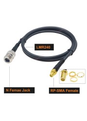 LMR240 Pigtail N Female to SMA Male Plug RF Adapter 50ohm 50-4 RF Coaxial Cable Jumper 4G 5G LTE Extension Cord 50cm~50m