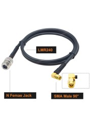 LMR240 Pigtail N Female to SMA Male Plug RF Adapter 50ohm 50-4 RF Coaxial Cable Jumper 4G 5G LTE Extension Cord 50cm~50m