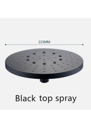 Shower Head Rainfall Bath Water Saving Filter Large Panel 3 Adjustable Gears Black Faucet Nozzles Bathroom Shower Accessories