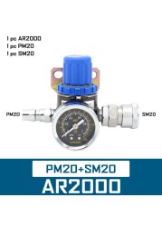 AR2000 1/4'' Mini Pneumatic Air Pressure Relief Control Compressor Regulator Treatment Units Valve Gauge Fitting