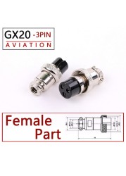 10pcs High Quality GX20 2/3/4/5/6/7/8/9/10/12/15 Pin Female 20mm Round Wire Flight Board Connector Socket Industrial Socket