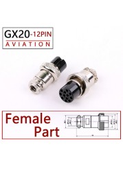 10pcs High Quality GX20 2/3/4/5/6/7/8/9/10/12/15 Pin Female 20mm Round Wire Flight Board Connector Socket Industrial Socket