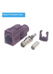 2pcs RF Connector Fakra D Male Plug/Female Jack RAL 4004 RF Coaxial Soldering Wire Connectors for RG316 / RG174 Pigtail Cable