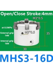 MHS2 MHS3 MHS4 Air Parallel Finger Clutch SameAsSMC Bore 16D/20D/25D/32D/40D/50D mm Double Acting MHS2-16D MHS3-16D MHS4-16D