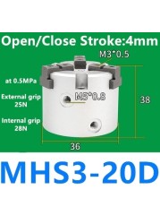 MHS2 MHS3 MHS4 Air Parallel Finger Clutch SameAsSMC Bore 16D/20D/25D/32D/40D/50D mm Double Acting MHS2-16D MHS3-16D MHS4-16D