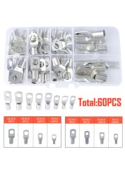 260/240/60CPS Assortment Auto Car Copper Toroidal Arm Wire Crimp Connector Bare Battery Terminal Cable Soldered Connectors Kit