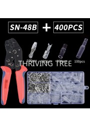 400/600pcs Bullet Termin Electrical Wire Connector Connector Kit SN48B Crimping Tool Crimp Terminals for Cars Automobiles Motorcycle