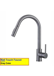 Gold Touch Filter Kitchen Mixer Tap Dual Handle Hot Cold Brass Kitchen Sink Faucets Smar Sensor Touch Pull Out Kitchen Faucets