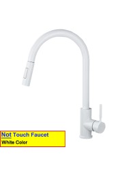 Gold Touch Filter Kitchen Mixer Tap Dual Handle Hot Cold Brass Kitchen Sink Faucets Smar Sensor Touch Pull Out Kitchen Faucets