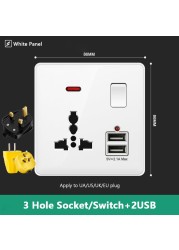 Avoir Matte White Wall Light Switch Universal Electrical Socket With Switch 220V Power Push Button Sockets And Switches