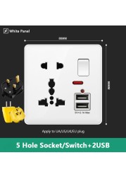 Avoir Matte White Wall Light Switch Universal Electrical Socket With Switch 220V Power Push Button Sockets And Switches