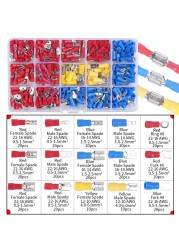 Insulated Box Male Female Spade Terminal Cable Connector Electrical Wire Crimp Butt Ring Fork Spade Lug Rolled Assortment Kit