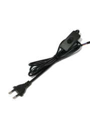 High Quality Power Cord 2.4m Switch Plug Cord Two Pin Plug Cable Extension Cord American Adapter Black and White LED Light Cord