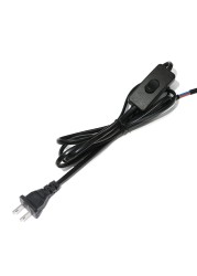 High Quality Power Cord 2.4m Switch Plug Cord Two Pin Plug Cable Extension Cord American Adapter Black and White LED Light Cord