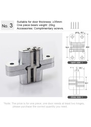 Hidden Hinge Invisible Cabinet Door Hinge , Zinc Alloy Hidden Door Hinge 180 Degree Swing Hinges For Front Door Wooden Box