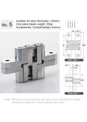 Hidden Hinge Invisible Cabinet Door Hinge , Zinc Alloy Hidden Door Hinge 180 Degree Swing Hinges For Front Door Wooden Box