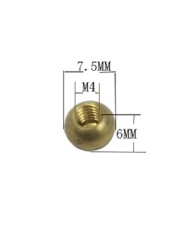 10pcs/lot M3/M4/M5/M6/M10 brass female ball head copper inner teeth ball nut, light cap nut cap, lighting accessories