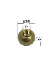 10pcs/lot M3/M4/M5/M6/M10 brass female ball head copper inner teeth ball nut, light cap nut cap, lighting accessories