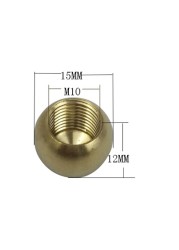 10pcs/lot M3/M4/M5/M6/M10 brass female ball head copper inner teeth ball nut, light cap nut cap, lighting accessories