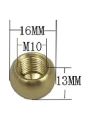 10pcs/lot M3/M4/M5/M6/M10 brass female ball head copper inner teeth ball nut, light cap nut cap, lighting accessories