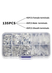 270/135/120pcs 2.8/4.8/6.3mm Insulated Crimp Terminals Seal Electrical Wire Connectors Crimp Terminal Connector Assortment Kit