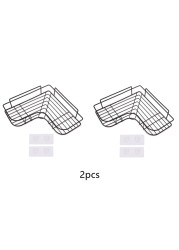 2/1 قطعة رف زاوية لكمة الحرة الحمام المطبخ تخزين حامل أرفف ل الشامبو فرشاة الأسنان منشفة التوابل جرة زجاجات كوب ماء