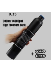 Aeronautic Aluminum Paintball PCP Cylinder Oxygen Tank Compressed Air Bottle without High Pressure Regula 0.25L/0.35L/0.45L/0.5L