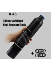 Aeronautic Aluminum Paintball PCP Cylinder Oxygen Tank Compressed Air Bottle without High Pressure Regula 0.25L/0.35L/0.45L/0.5L