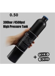 Aeronautic Aluminum Paintball PCP Cylinder Oxygen Tank Compressed Air Bottle without High Pressure Regula 0.25L/0.35L/0.45L/0.5L