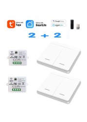 Mini Module WiFi Tuya Smart Light Switch Wall Panel Push Button Switch 433MHZ Wireless Electric Home Remote Control 220V 10A