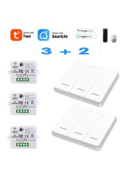 Mini Module WiFi Tuya Smart Light Switch Wall Panel Push Button Switch 433MHZ Wireless Electric Home Remote Control 220V 10A