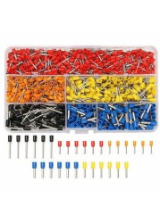 400X Copper Wire Crimp Connector Insulated Rope End Pin Terminal Bootlace Cooper Grommets Set