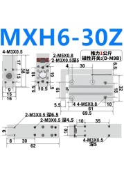 MXH6 Compact Slide Cylinder Same as SMC MXH6-5Z MXH6-10Z MXH6-15Z MXH6-20Z MXH6-25Z MXH6-30Z MXH6-40Z MXH6-50Z MXH6-60Z