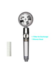 Turbo Fan Water-saving Shower Head and Stand High Reassure Rainfall Shower with Fan Bathroom Accessories