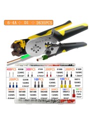 Insulated Wire Connector Terminal Crimping Terminal Cold Crimping Insulated Terminal Crimping Tool 16-6/6-4 Wire Stripper D1