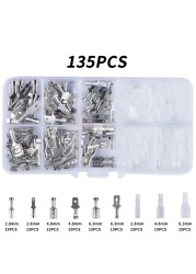 Insulated Box Wire Positive Negative Conductor 2.8/4.8/6.3mm Crimp Terminal Electrical Spade Connectors Assorted Kit