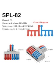 SPL Fast Wire Splitter 42/62/82/84 Wire Interconnect Connector Compact Push-In Connector Terminal Block With Operating Lever