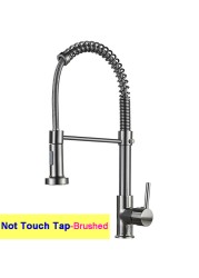 Hot Cold Touch Spring Kitchen Faucets With Pull Out Sprayer Pull Out Kitchen Mixer Tap Black Smart Sensor Touch Kitchen Faucet