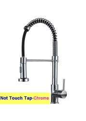 Hot Cold Touch Spring Kitchen Faucets With Pull Out Sprayer Pull Out Kitchen Mixer Tap Black Smart Sensor Touch Kitchen Faucet