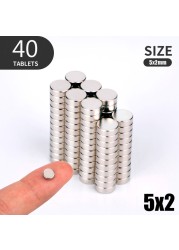 20 40 80pcs/lot 4X2 6x2 5x2 6x1mm Magnet Hot Round Strong Magnet Super Rare Earth Neodymium Magnet 3x2