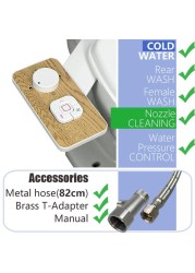 Beveler Attachment Toilet Seat Bidet Sprayer Ultra Slim Self Cleaning Non Electric Muslim Arabic Shattaf Dual Butt Cleaner