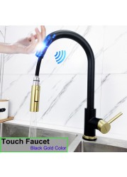 Smart Touch Filter Kitchen Mixer Tap Quality Brass Hot Cold Gold Kitchen Mixer Faucets Sensor Touch Pull Out Faucet Kitchen Tap