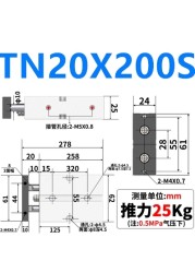 TN TN20 نفس AirTAC التوأم رود اسطوانة هوائي TN20 × 100S TN20x125S TN20X150S TN20x175S TN20-200S